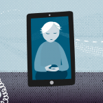 Peaceful people joining a mindfulness session online, via laptop, smartphone and tablet
